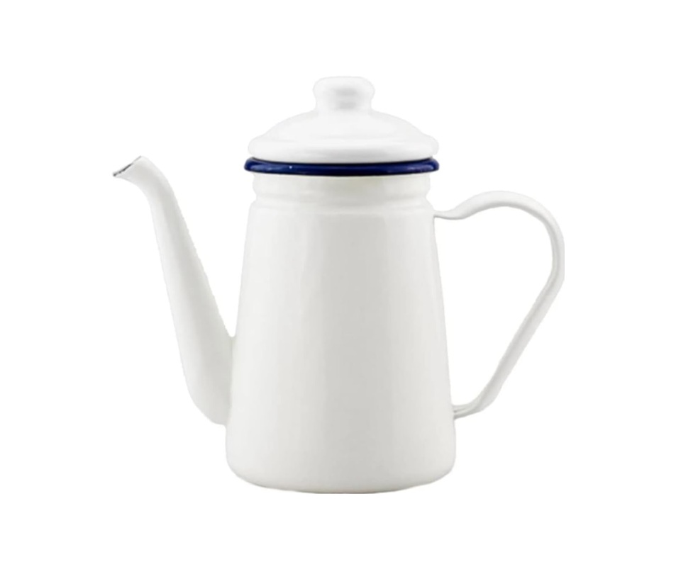 1 Liter Emaille-Kaffeekanne (weiss)